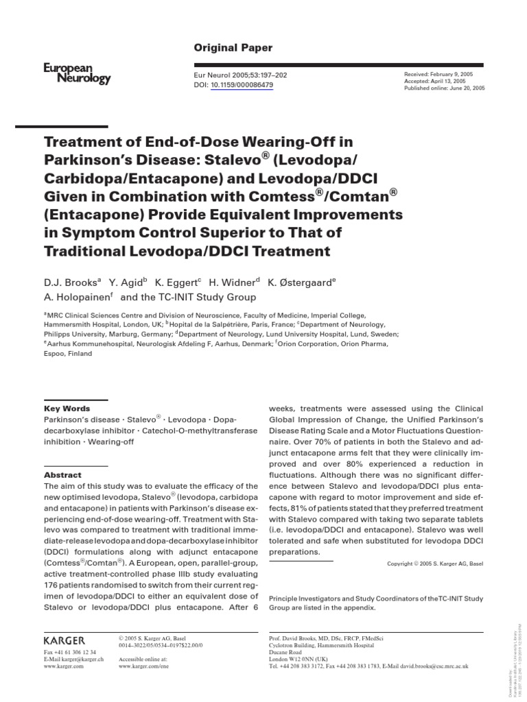 Brooks 2005 | PDF | Parkinson's Disease | Clinical Medicine