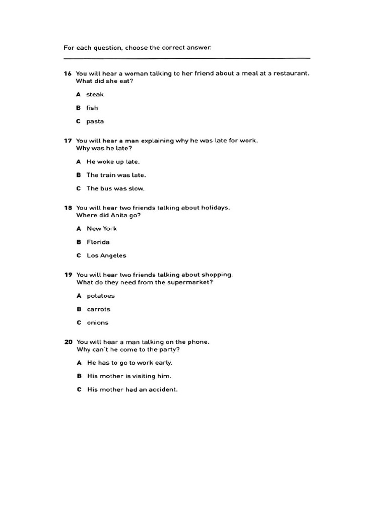 Listening Test 1 Part 4 | PDF