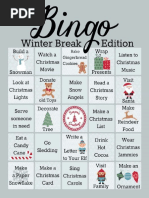 Winter Break Bingo