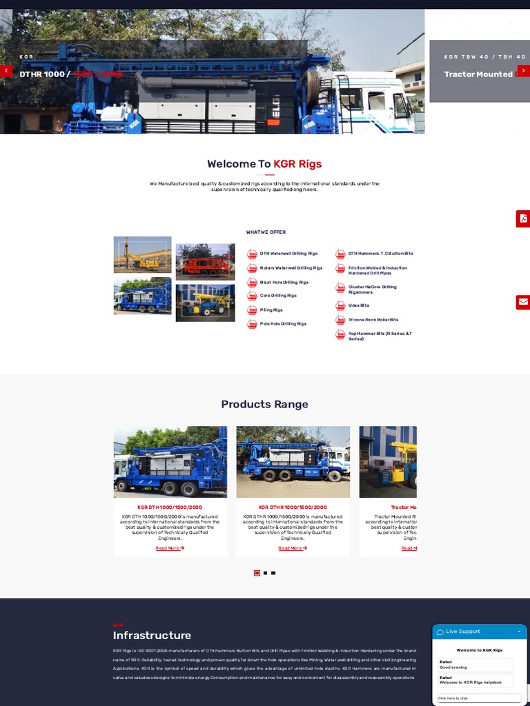 DTH Drilling Rigs - Customized Drilling Rigs - KGR Rigs | PDF