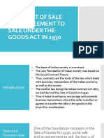 Contract of Sale and Agreement To Sale Under The Goods Act in 1930