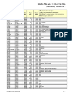 Slide Mount Inner Sizes