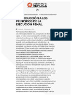 INTRODUCCIÓN A LOS PRINCIPIOS DE LA EJECUCIÓN PENAL. - Derecho A Réplica