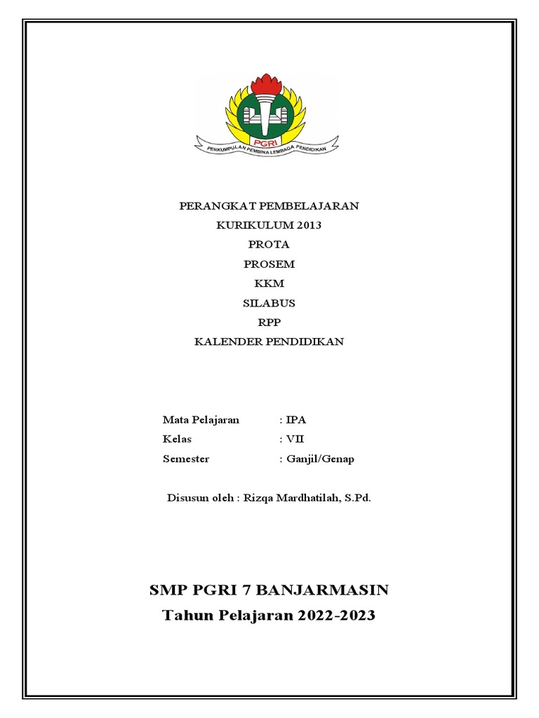 COVER Perangkat Pembelajaran k13 | PDF