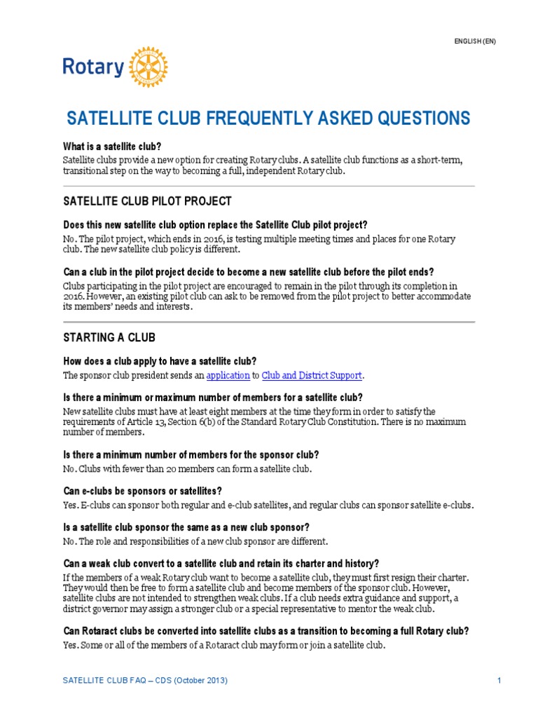 Satellite Club Faq en PDF PDF