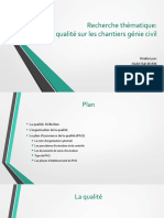 Recherche Thématique: Démarche Qualité Sur Les Chantiers Génie Civil