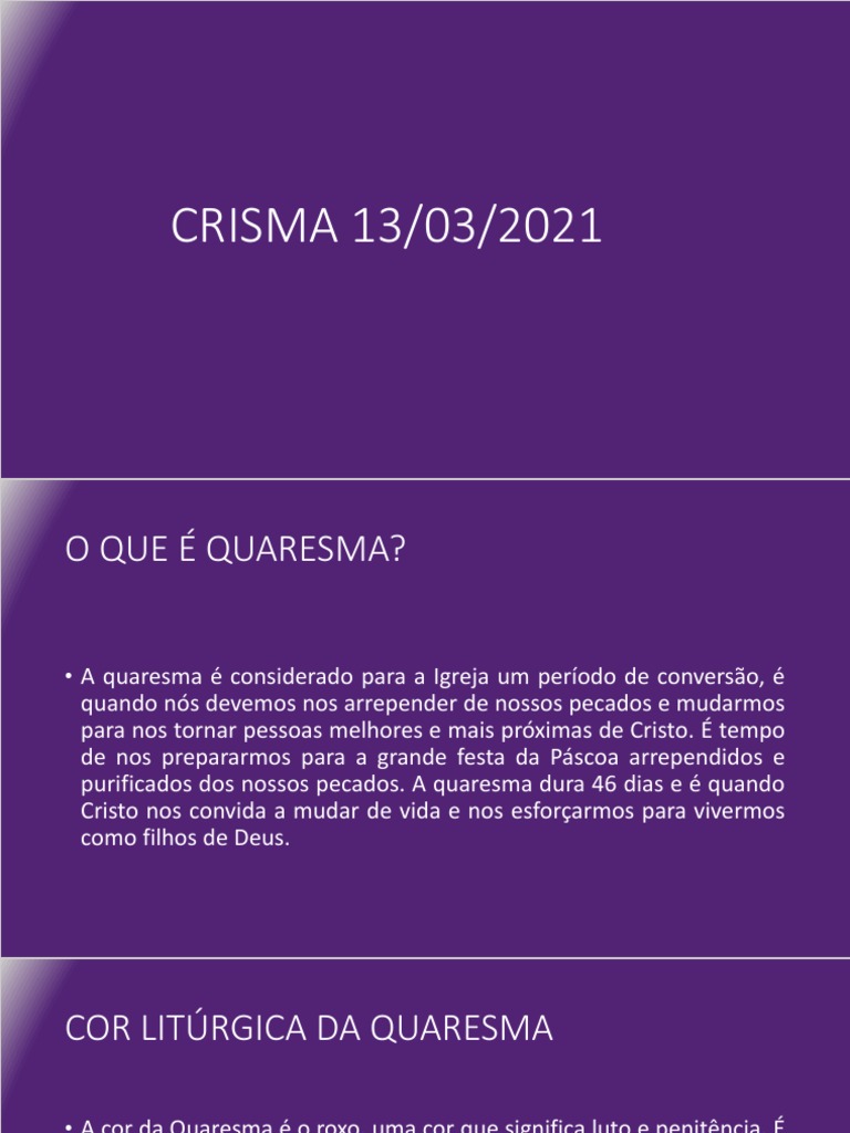 Crisma 13032021 PDF Quaresma Liturgia
