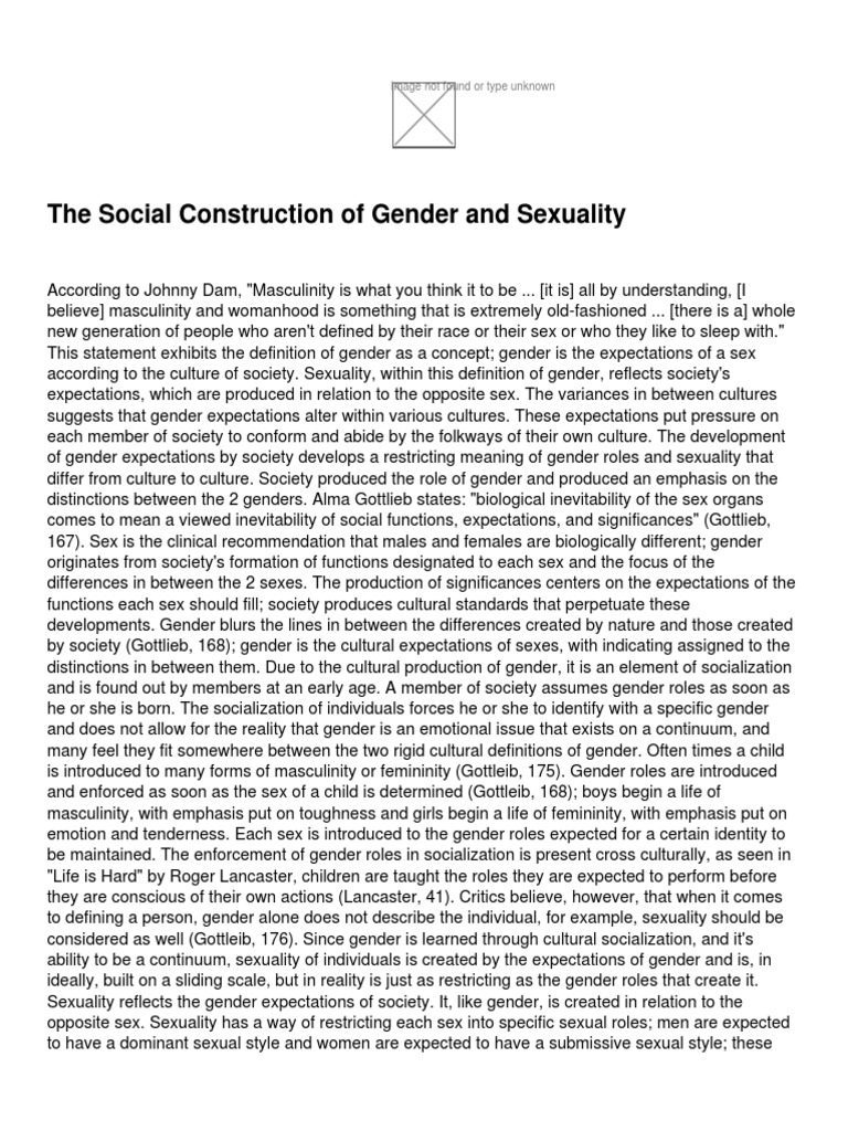 Social Construction of Gender & Sexuality | PDF | Gender | Gender Studies
