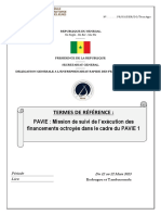 3 TDR - Mission de Suivi Et D'exécution Des Financements Octroyés Dans Le Cadre Du PAVIE - Mars 24 PMS PDF