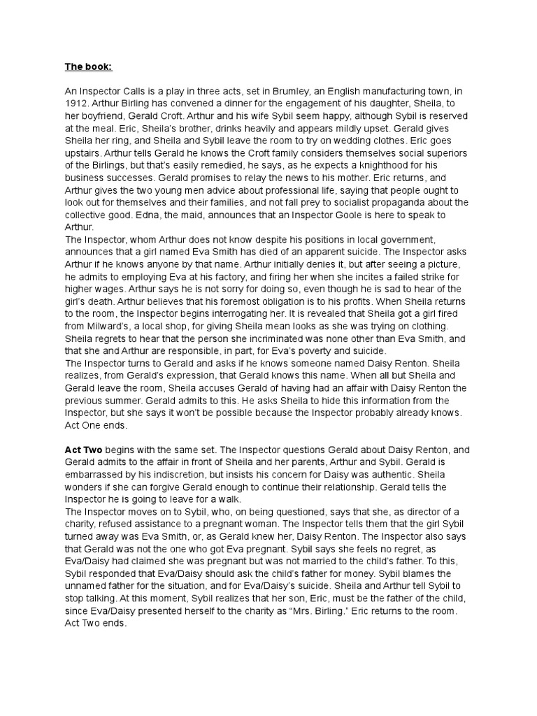 An Inspector Calls PDF | PDF