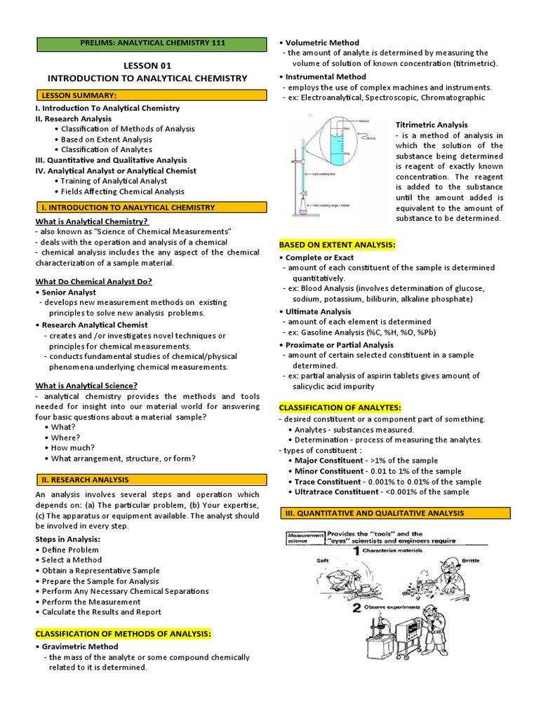 Intro to Analytical Chemistry Concepts | PDF | Chemical Equilibrium ...