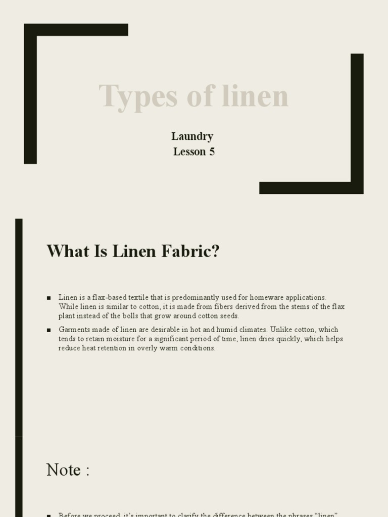 Types of Linen PDF Washing Machine Linens