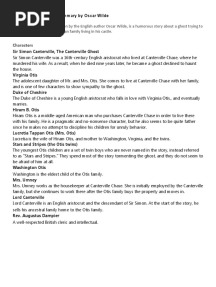 The Canterville Ghost Summary by Oscar Wilde