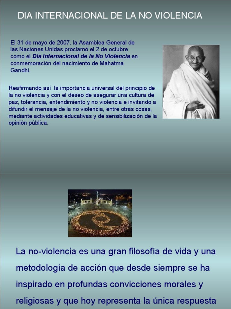 Día Internacional de la No Violencia | PDF | Mahatma Gandhi | No violencia