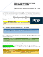 Guiding Principles True False Tests