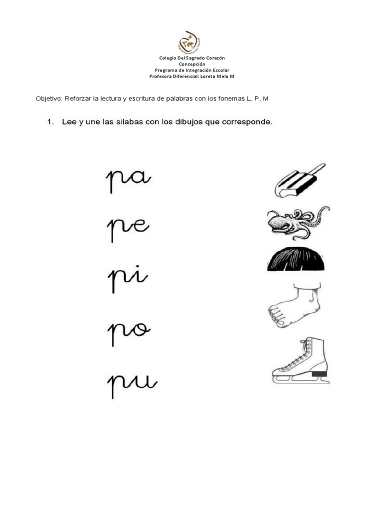 Repaso Letras L, M, P | PDF