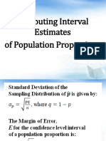 W. Interval Estimates For Population Proportion PDF