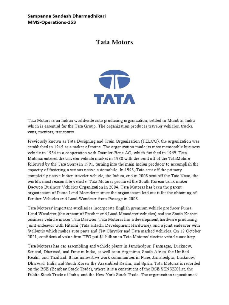 An Analysis of the Indian Automotive Industry and the Strategic