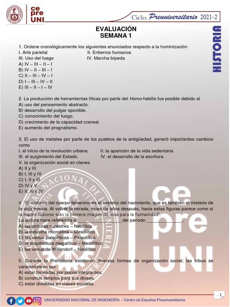 material PRACTICO semana 1 | PDF | Homo | Paleolítico