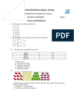 Westminster Revision Worksheet: Ratio and Proportion