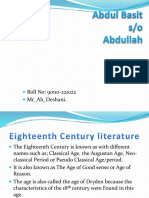 History of English 18th Century Literature Lact#1 by MR Ab Deshani