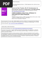 Hybrid Numericalanalytical Approach To Nonlinear Diffusion Problems Numer Heat Transf Part B