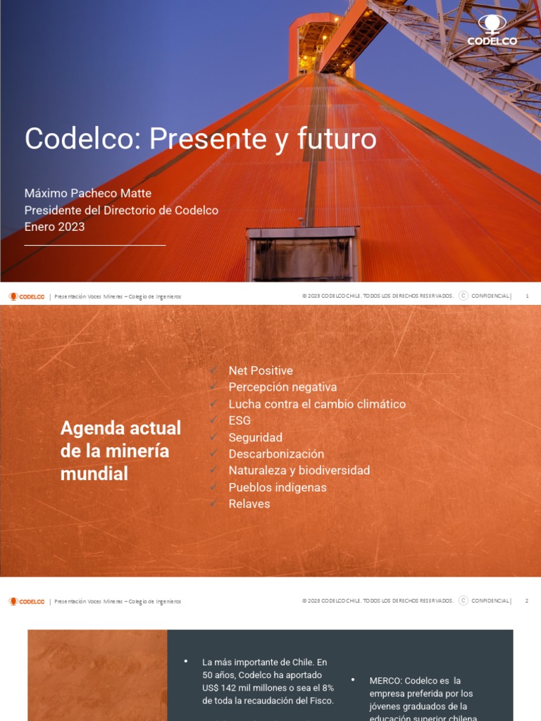 Codelco Presente y Futuro 1674647574 PDF | PDF | Minería | Chile