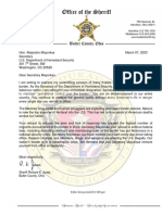 Letter To Homeland Security Secretary