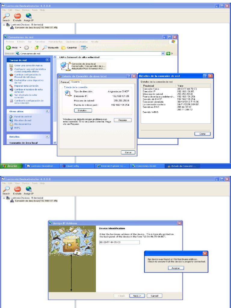 Settings Lantronix Device Installer and Lantronix Redirector PDF