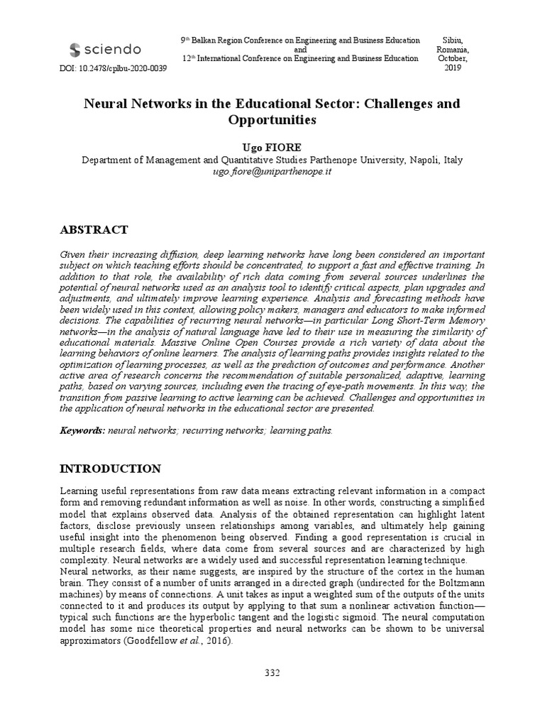Neural Networks in Education: Insights & Challenges | PDF | Artificial ...