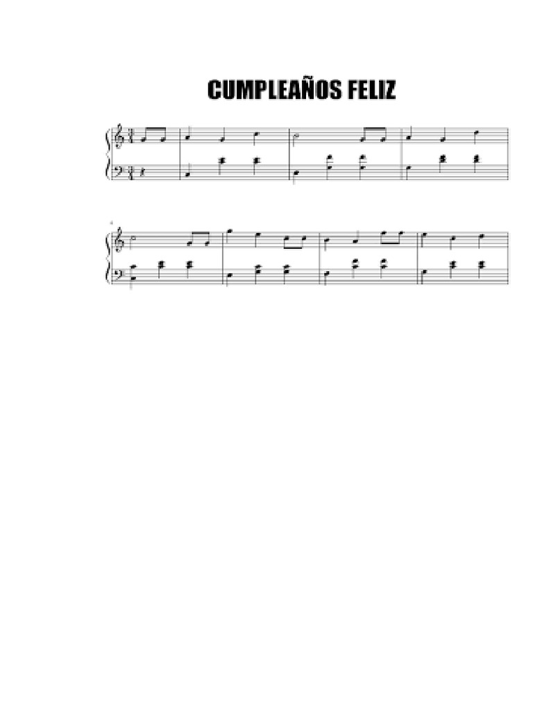 Partitura Cumpleaños | PDF