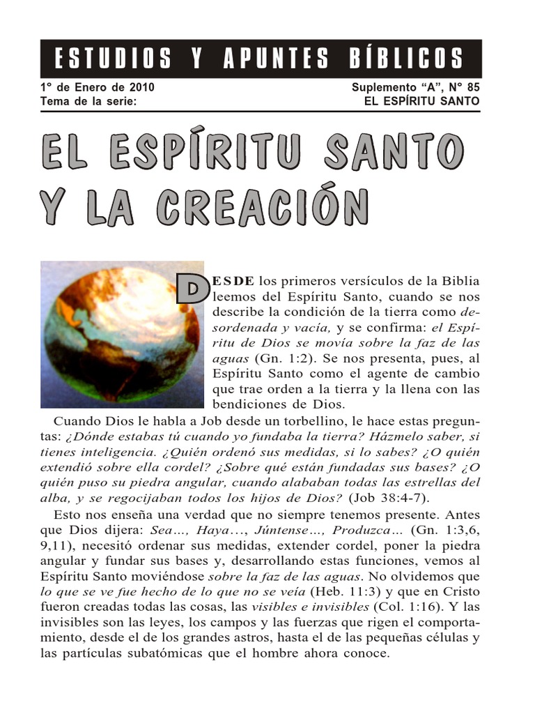 El Espíritu Santo y la Creación | PDF | espíritu Santo | Dios