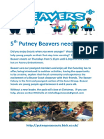 Issue 499 30th November 2018 Beavers Recruitment Poster