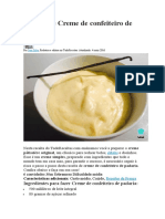 Receita Creme Confeiteiro Padaria