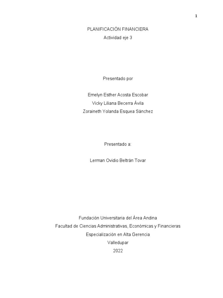 Gerencia Financiera EJE 3 | PDF | Petróleo | Colombia