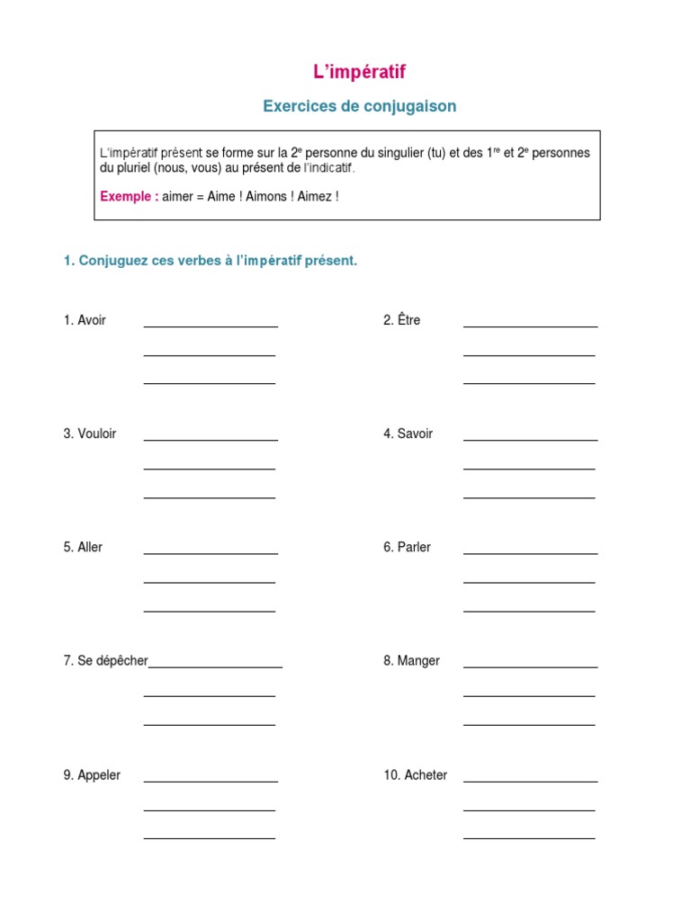 L impératif Présent Exercices Corrigés 6ème Exercice 1 Sur L'impératif | PDF | Ouverture (échecs) | Échecs