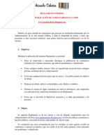 REGLAMENTO INTERNO PARA LA PUBLICACIÓN DE COMENTARIOS EN LA WEB ATANDO CABETES