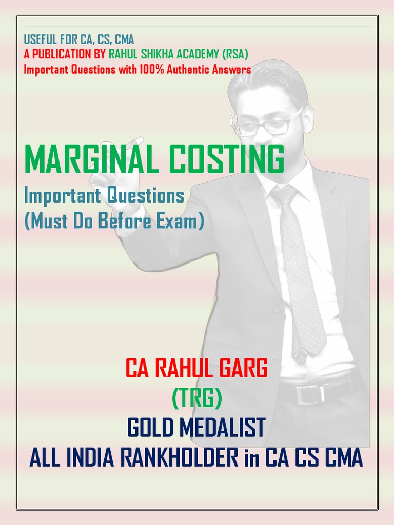 Marginal Costing Imp Qs PDF | PDF | Economies | Business