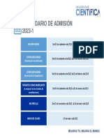 Calendario Admisión 2023-1