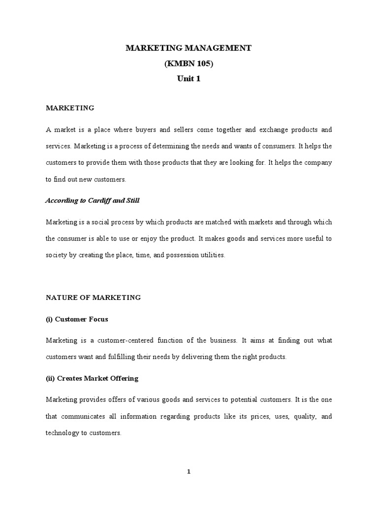 Marketing Management Overview and Scope | PDF | Marketing | Consumer ...