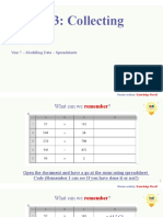 Slides - Year 7 - Modelling Data - Spreadsheets - Lesson 3