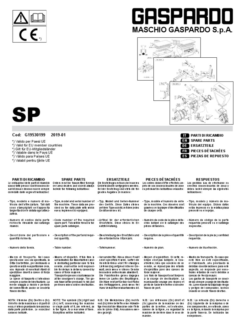 Manual de Partes SP Ene 2019 4 | PDF
