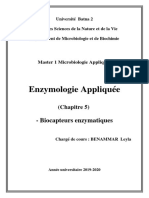 Enzymologie Appliquée: - Biocapteurs Enzymatiques