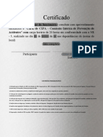 Certificado CIPA 20h Curso Prevenção Acidentes