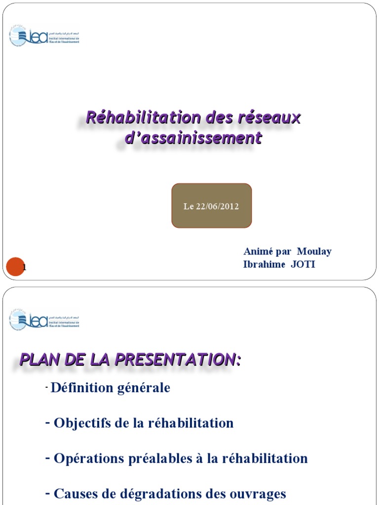 Techniques Et Travaux De Réhabilitation Des Réseaux D Assainissement
