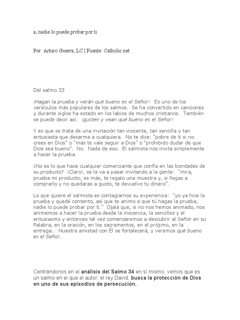 Salmo 34 | PDF | Salmos | Amor