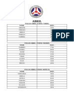 Folgas Abril Turnos Tarde Manhã Noite