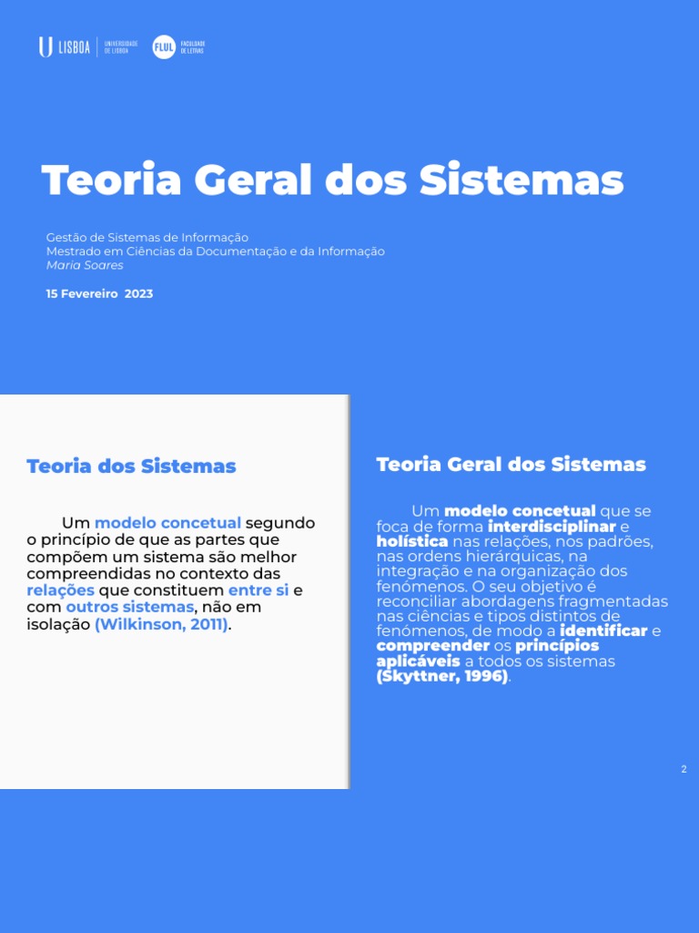 Teoria Geral dos Sistemas: Fundamentos e Tipos | PDF | Teoria dos ...