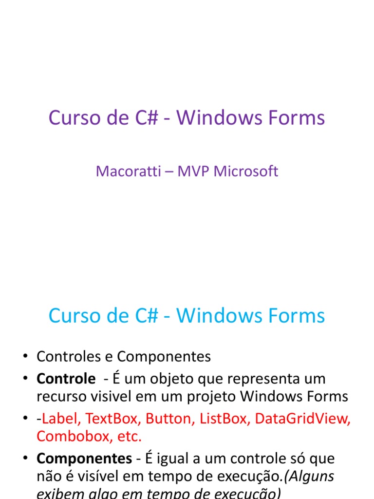 Curso csharp windows forms download gr tis pdf c sharp linguagem