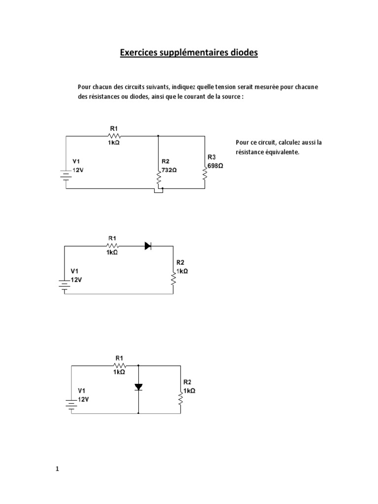 Exercice Avec Diode – (PDF) Diode : correction des exercices – YAZEGZ